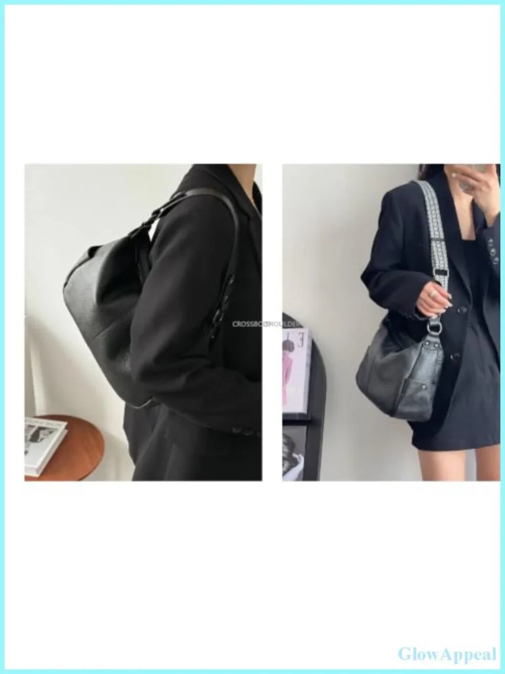 Genuine Leather Hobo Bag Crossbody with 3 Adjustable Straps